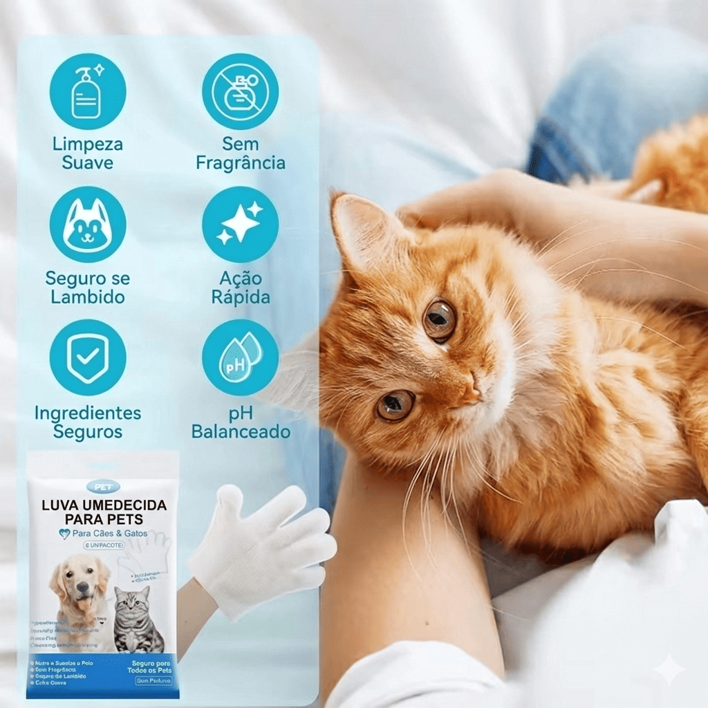 LivoGlove™ - Lenços Tipo Luva de Limpeza a Seco Para Gatos e Cachorros
